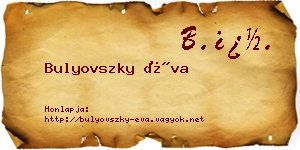 Bulyovszky Éva névjegykártya