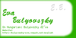 eva bulyovszky business card
